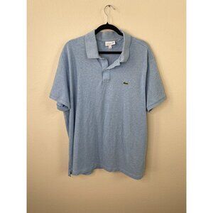 Lacoste Slim Fit Mens Polo Shirt US 4XL Blue Cotton Short Sleeve Lightweight